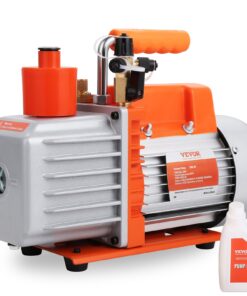 VEVOR 5 CFM 2-Stage Rotary Vane Vacuum Pump for HVAC, 230V, 250ml Oil, 40 Microns, for Refrigeration & Resin Degassing