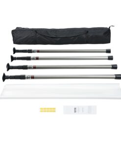 VEVOR 3m Dust Barrier Poles Set with 4 Telescopic Poles, Carry Bag & 10x4m PE Film for Interior Renovation & Painting