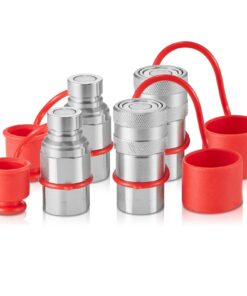 VEVOR 12,7 мм гидравлические быстросъемные соединения с плоской поверхностью, 12,7 мм NPT, ISO16028, 4 пылезащитные колпачки, для мини-погрузчиков