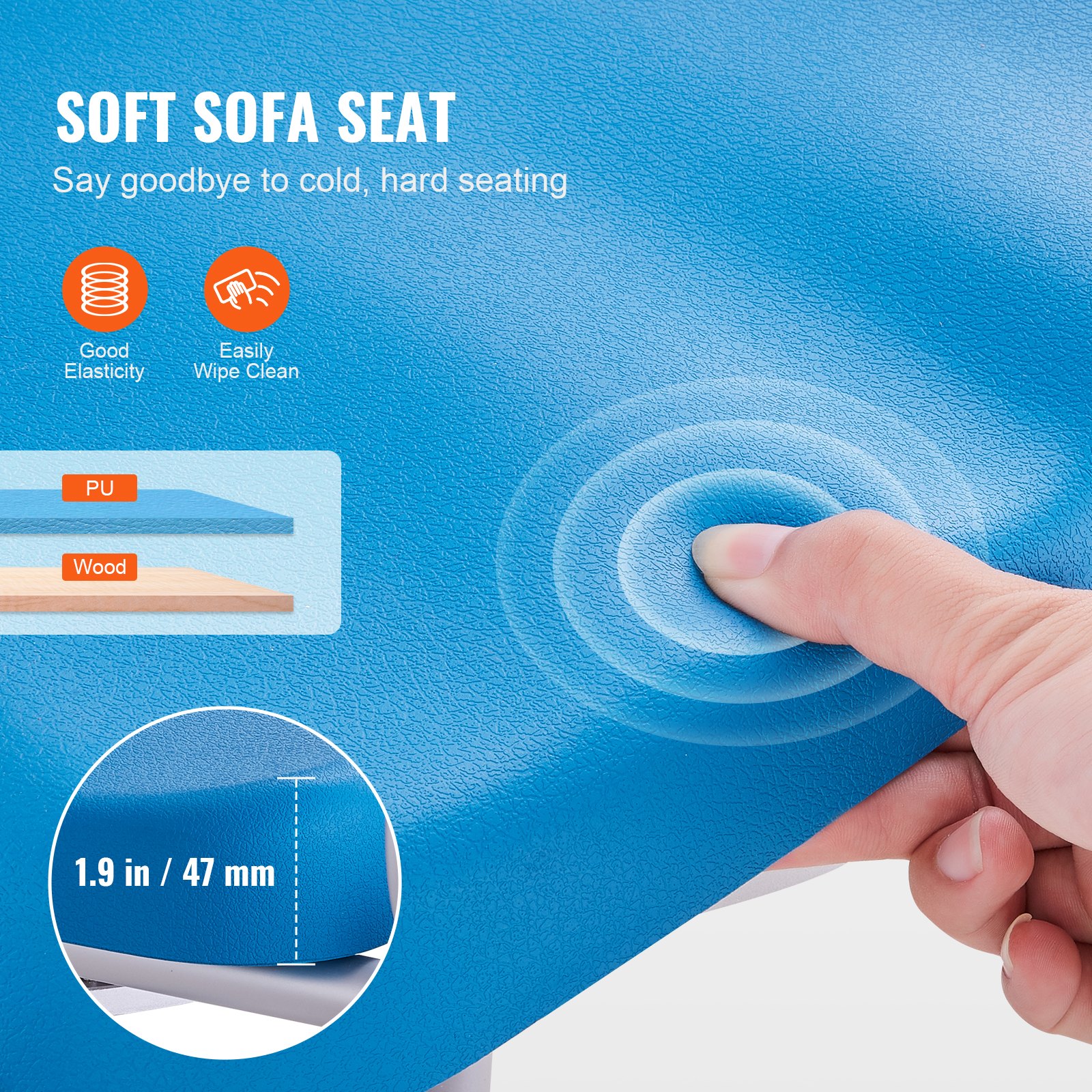 VEVOR 360° Swivel Shower Chair with Adjustable Height, Padded Seat & Pivoting Arms for Elderly & Disabled, 136kg Capacity - Image 3