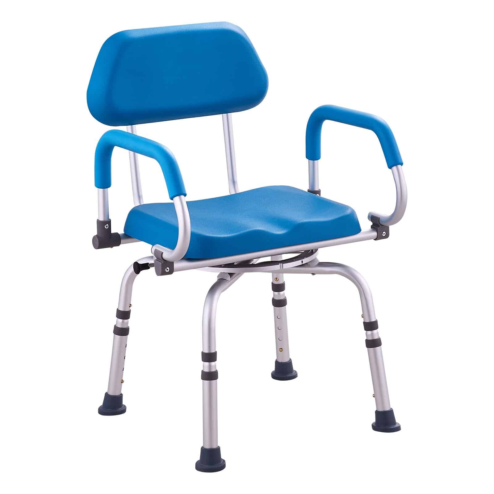 VEVOR 360° Swivel Shower Chair with Adjustable Height, Padded Seat & Pivoting Arms for Elderly & Disabled, 136kg Capacity - Image 11