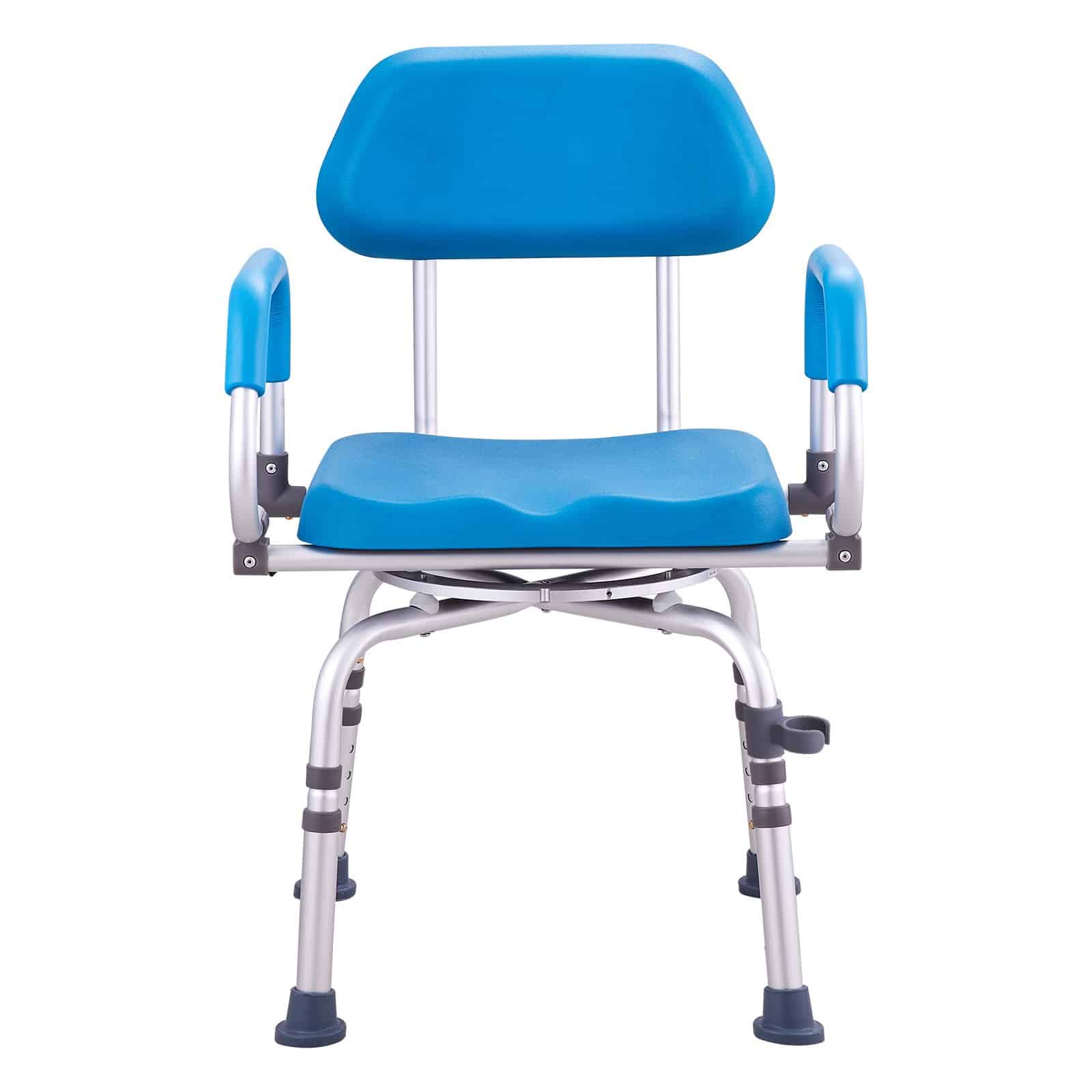 VEVOR 360° Swivel Shower Chair with Adjustable Height, Padded Seat & Pivoting Arms for Elderly & Disabled, 136kg Capacity - Image 9