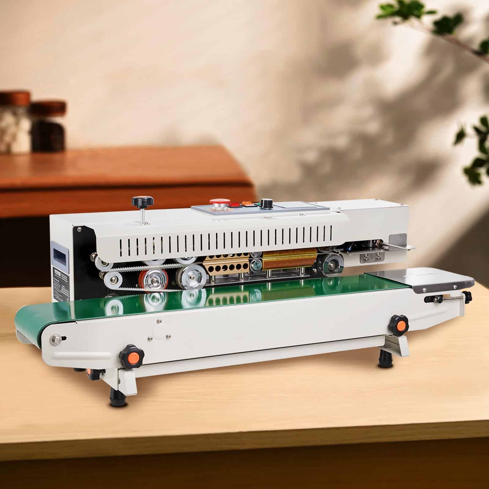 VEVOR Horizontal Band Sealer, 6-12 mm Seal Width, Digital Temp Control, 0.02–0.8 mm Plastic Bag Sealing, Inflation Function - Pilt 8