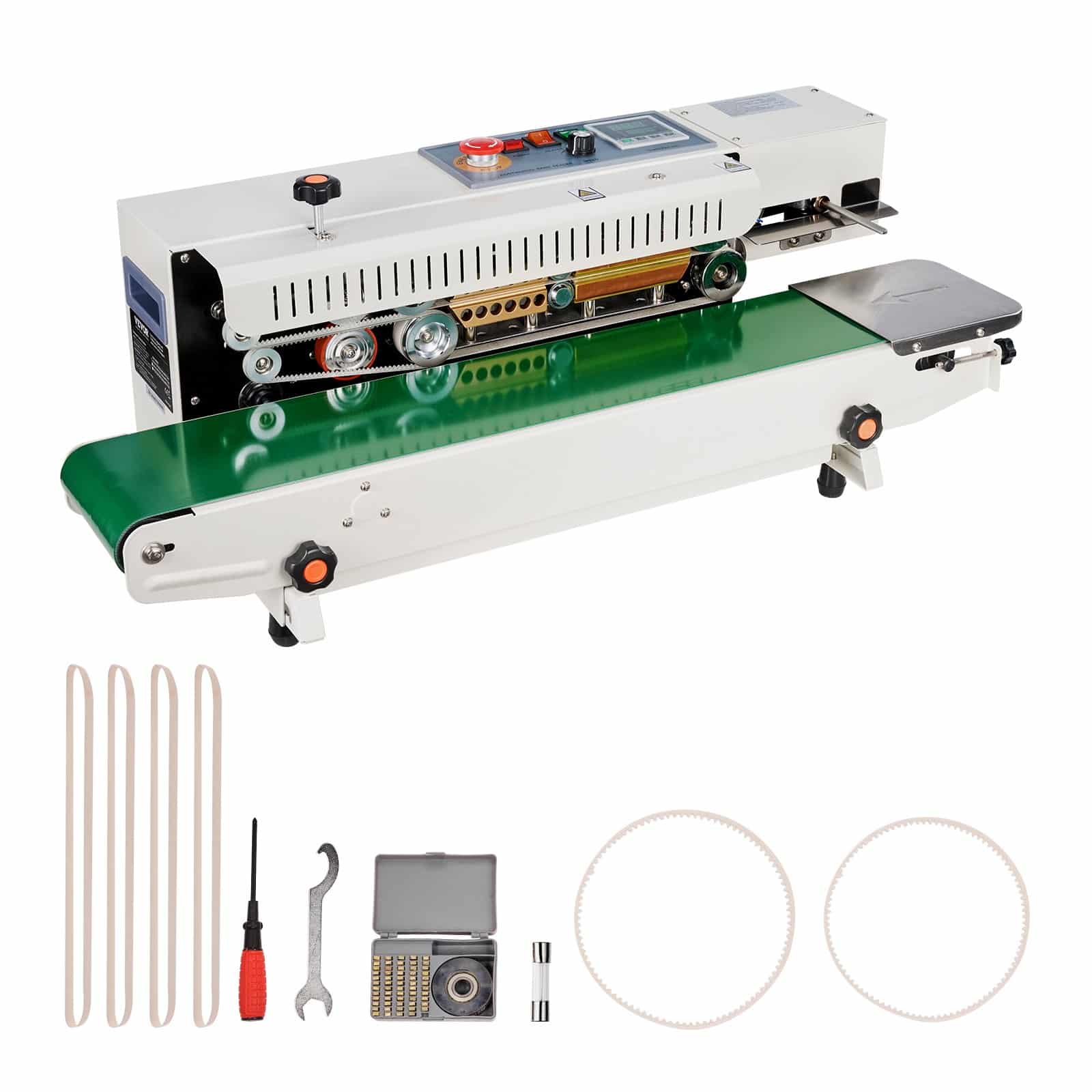 VEVOR Horizontal Band Sealer, 6-12 mm Seal Width, Digital Temp Control, 0.02–0.8 mm Plastic Bag Sealing, Inflation Function - Pilt 9