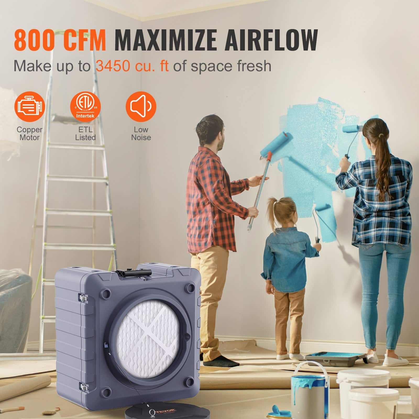 VEVOR 800 CFM Stackable Air Purifier with UV-C, HEPA H13 Filter & 3-Stage Filtration for Allergen & Odor Removal — изображение 3