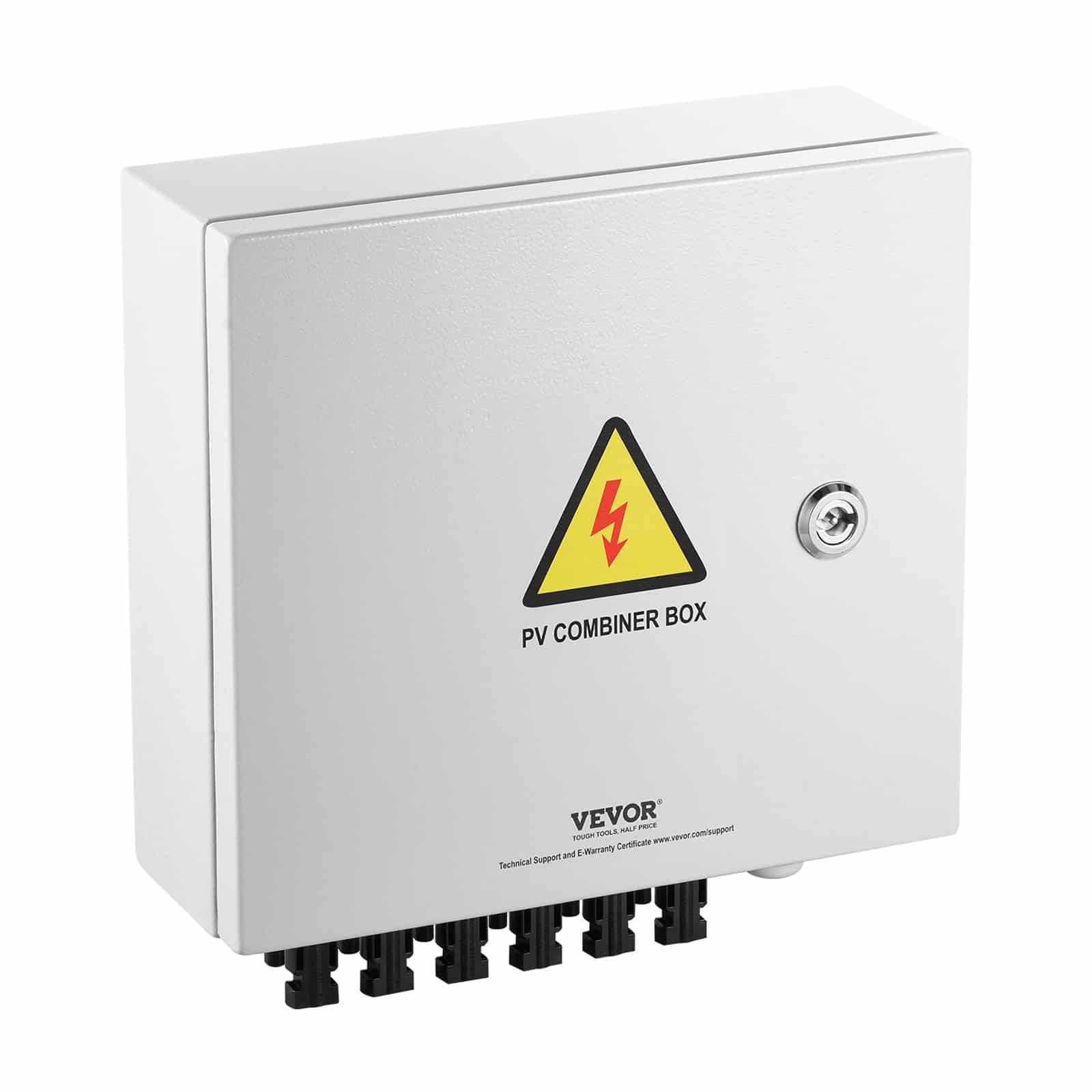 VEVOR 6-String PV Combiner Box with 10A Fuses, 63A Breaker, Lightning Arrester, IP65 Steel Case for Solar Systems - Зображення 11