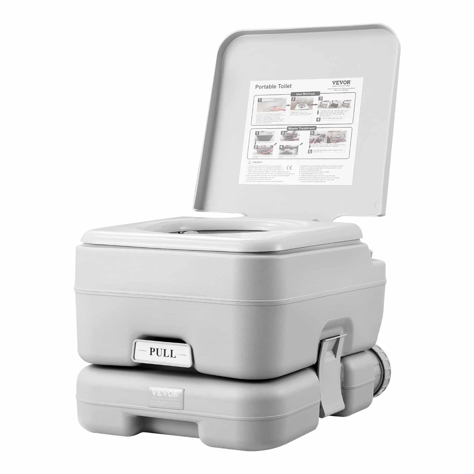 VEVOR Portable Camping Toilet with 12L Waste Tank, 10L Flush Tank, Pressurized Flush, Leak-Proof Travel Toilet with Carry Bag - Image 9