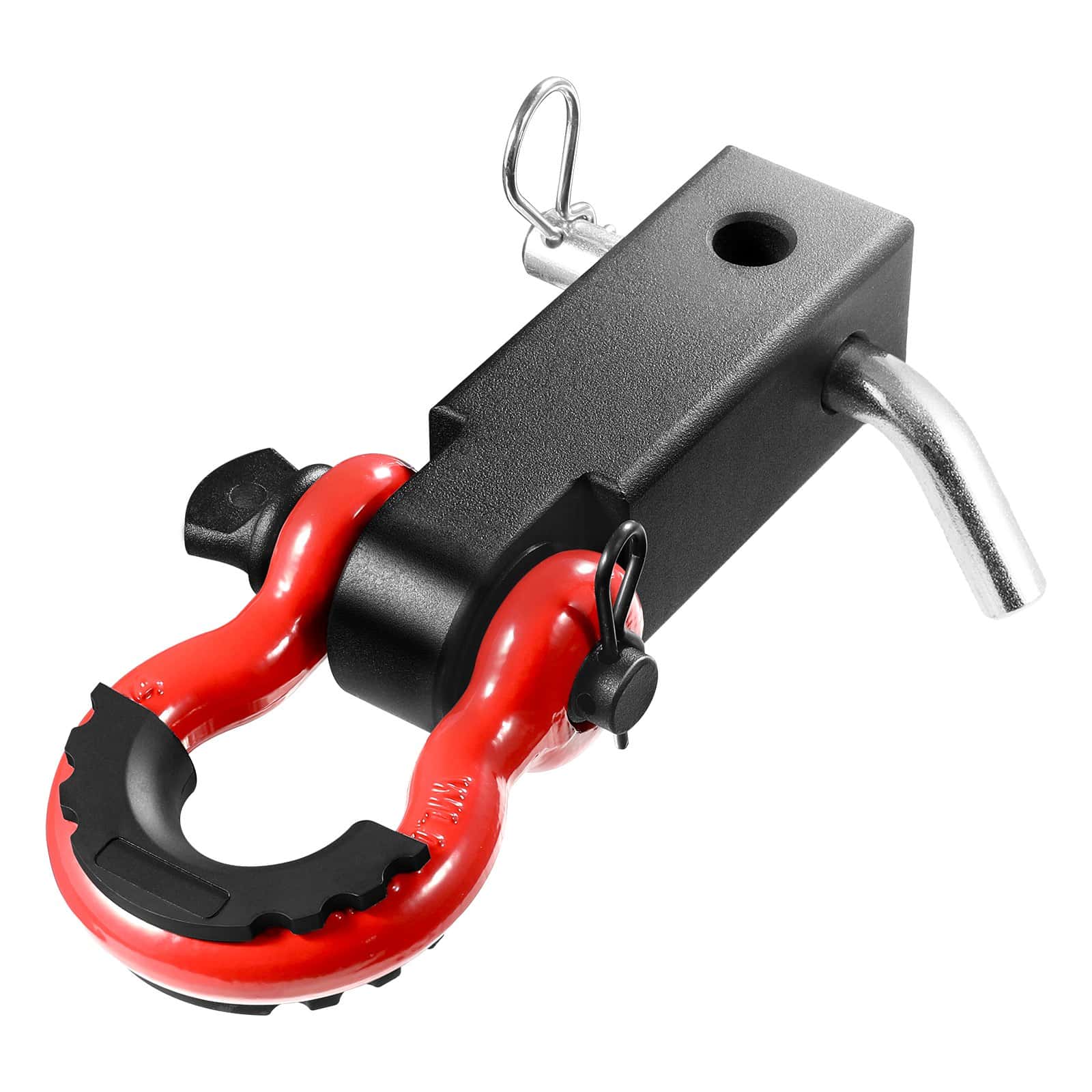 VEVOR Heavy-Duty Shackle Hitch Receiver for 50.8 mm Mounts, 24,000 kg Breaking Strength, with D-Ring & Lock Pin for Off-Road Recovery