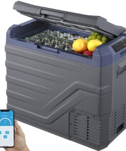 VEVOR 45L Portable Car Refrigerator Freezer, -20°C to 20°C, 12/24V DC & 100-240V AC, Bluetooth, for Camping, RV, Outdoor Use