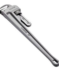 VEVOR 610mm Aluminum Pipe Wrench, Adjustable Straight Plumbing Tool, Ergonomic Handle, for Pipes up to 105mm, Lightweight & Durable