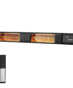 VEVOR 3000W Infrared Electric Outdoor Heater with Remote, 9 Heat Levels, Timer & IP65, Wall Mount for Patio, Studio, Backyard