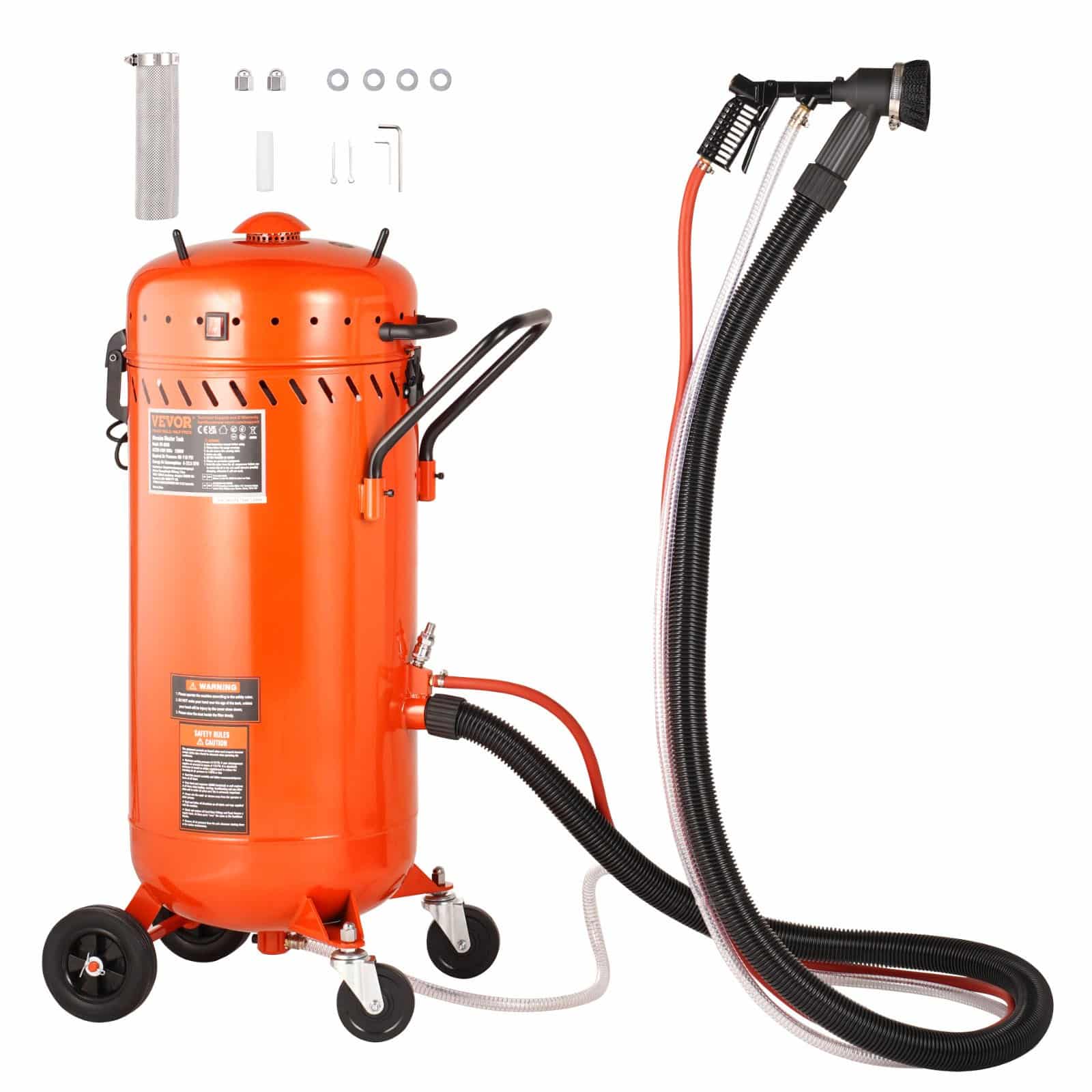 VEVOR 106L Vacuum Sandblaster with 1200W System, Heavy-Duty Dustless Abrasive Blasting Machine, 60–110 PSI, Recyclable Media