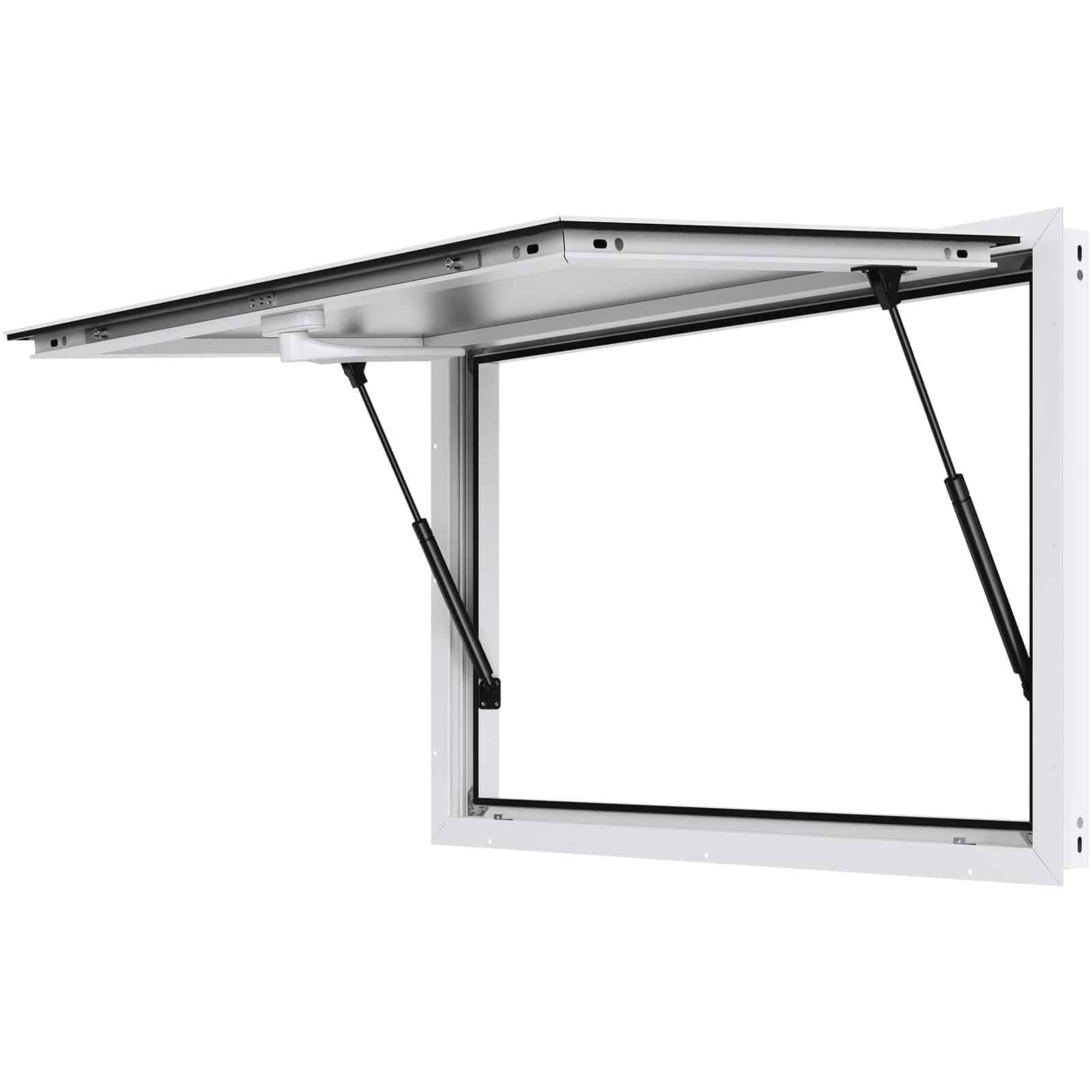 VEVOR 91x61 cm Aluminum Food Truck Service Window with Awning & Lock, 85° Opening, No Glass, for Concession Trailers