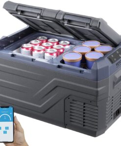 VEVOR 25L Dual Zone 12V Car Refrigerator with Bluetooth, -20°C to 20°C, AC/DC, Portable Freezer for Camping & RV
