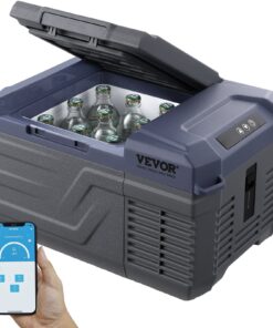 VEVOR 9L Portable Car Refrigerator Freezer, -20°C to 20°C, 12/24V DC & 100–240V AC, Bluetooth Control, for Camping, RV, Travel