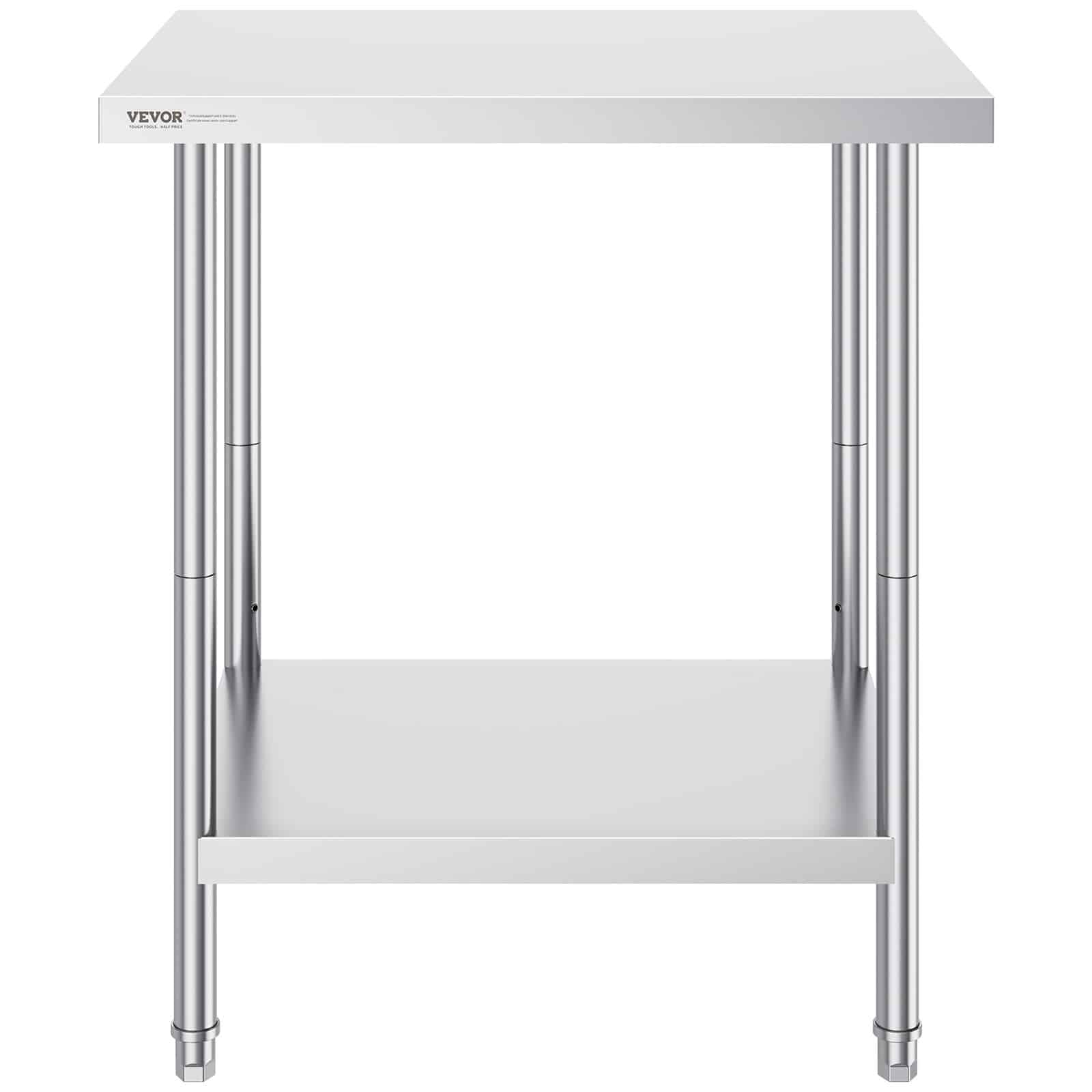 VEVOR Stainless Steel Work Table 61x76x86cm, Heavy-Duty Adjustable Prep Station for Kitchen, Garage, Restaurant, Backyard - Image 10