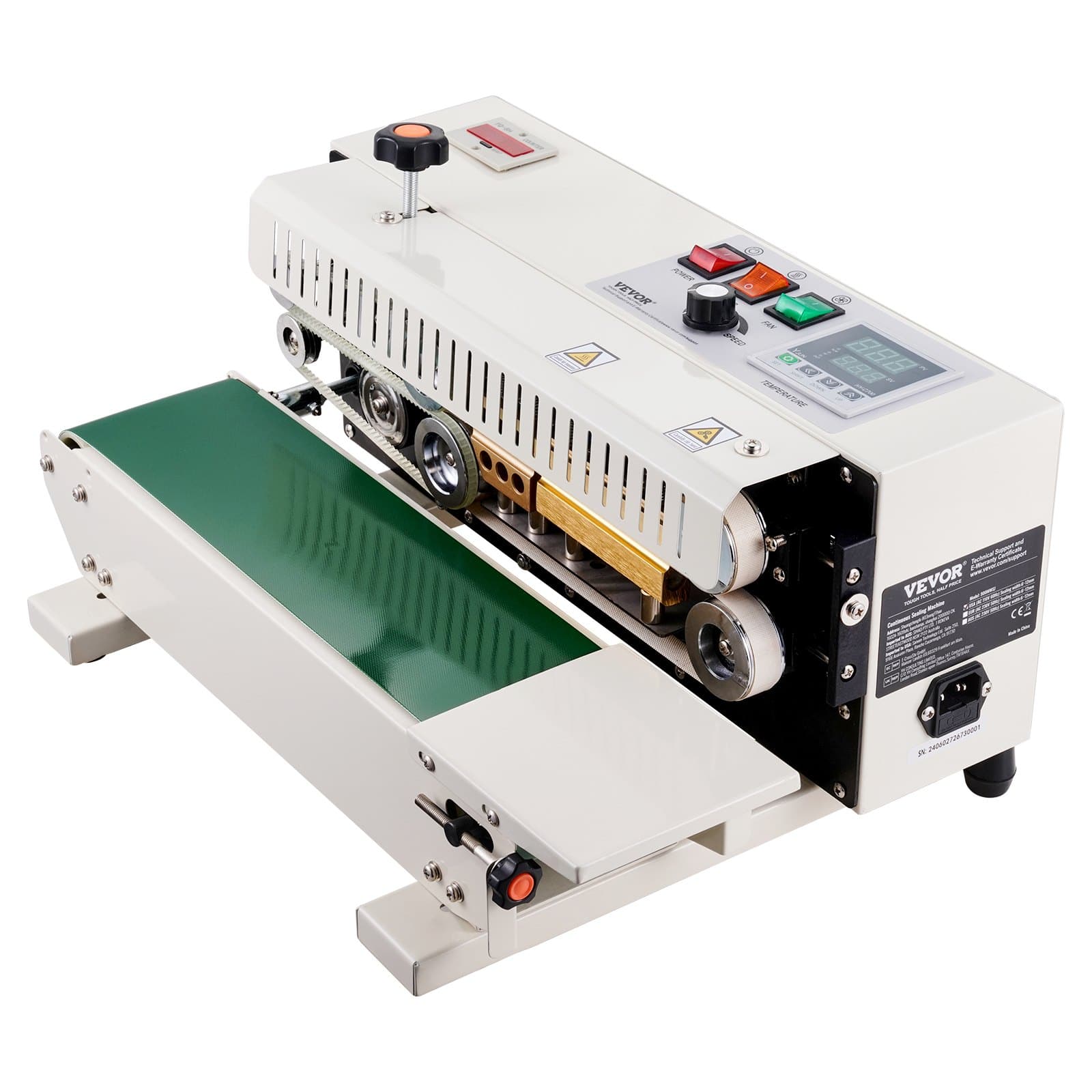 VEVOR Band Sealing Machine 600W, 6–12 mm Seal Width, Horizontal Plastic Bag Sealer with Digital Temp Control & Counter — изображение 12