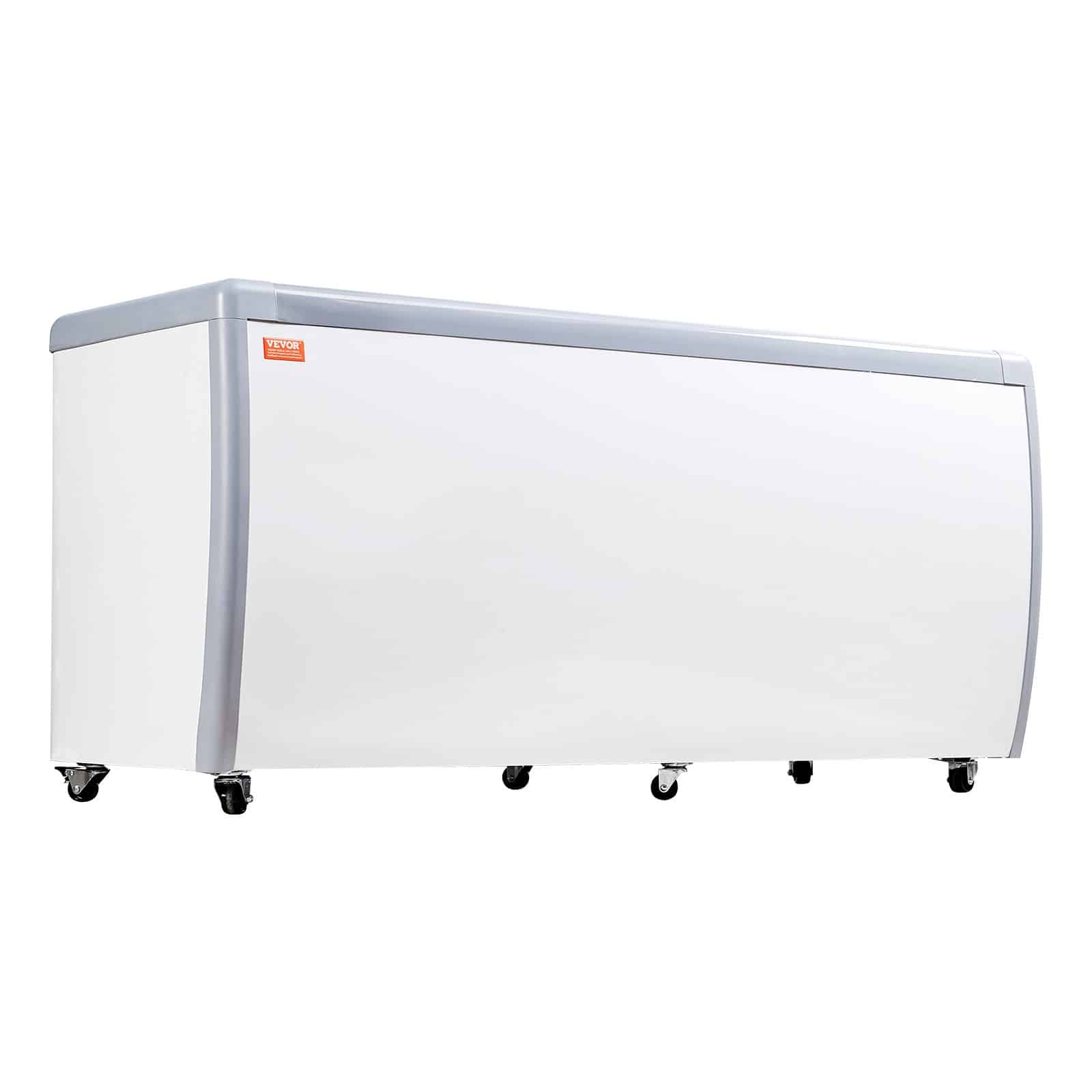 VEVOR 567L Commercial Ice Cream Display Freezer with 12 Tubs, Glass Sliding Doors, LED Lighting, Lockable Casters - White – Paveikslėlis 12