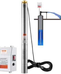 VEVOR 1500W Submersible Deep Well Pump, 230V, 9.8 m³/h Flow, 108 m Head, 19.4 m Cord, IP68, Stainless Steel, for Home/Industrial Use