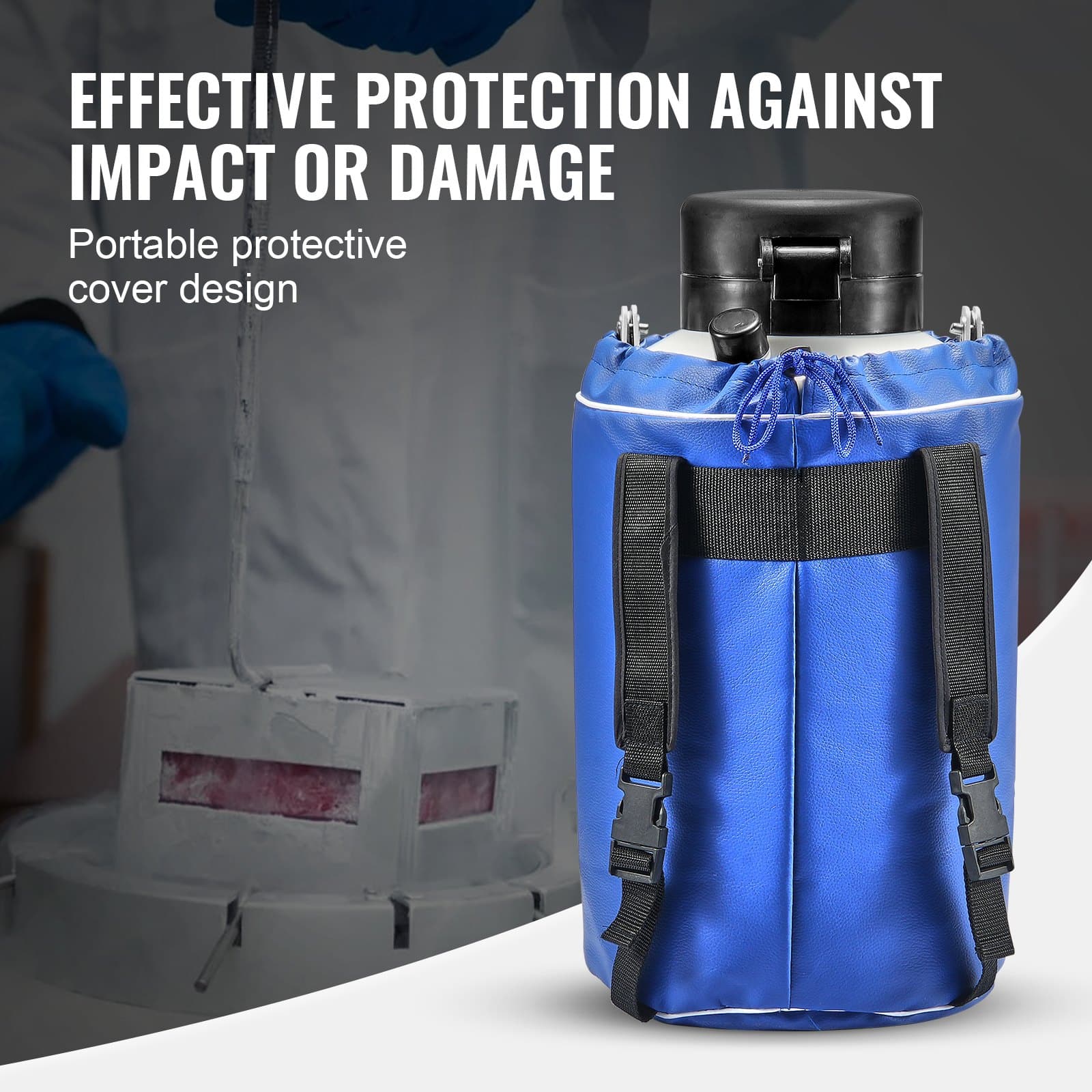 VEVOR 3L Liquid Nitrogen Tank, Aluminum Dewar with 6 Canisters & Carry Bag, Cryogenic Container for Labs, Medical & Beauty Use — изображение 6