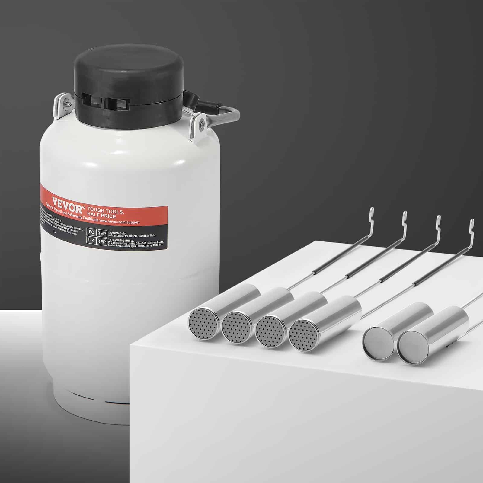 VEVOR 3L Liquid Nitrogen Tank, Aluminum Dewar with 6 Canisters & Carry Bag, Cryogenic Container for Labs, Medical & Beauty Use — изображение 8