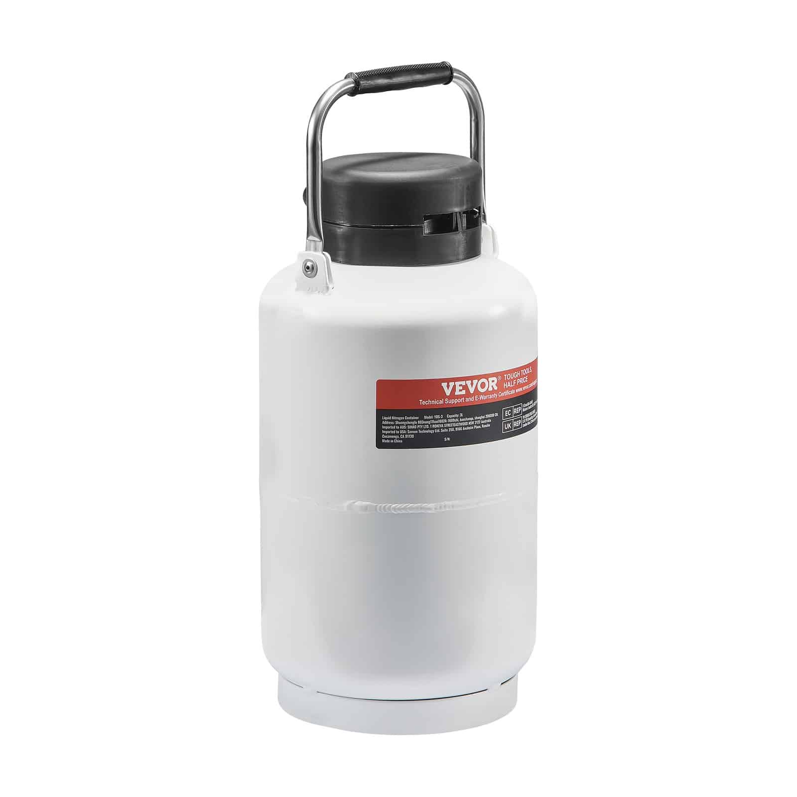 VEVOR 3L Liquid Nitrogen Tank, Aluminum Dewar with 6 Canisters & Carry Bag, Cryogenic Container for Labs, Medical & Beauty Use — изображение 10