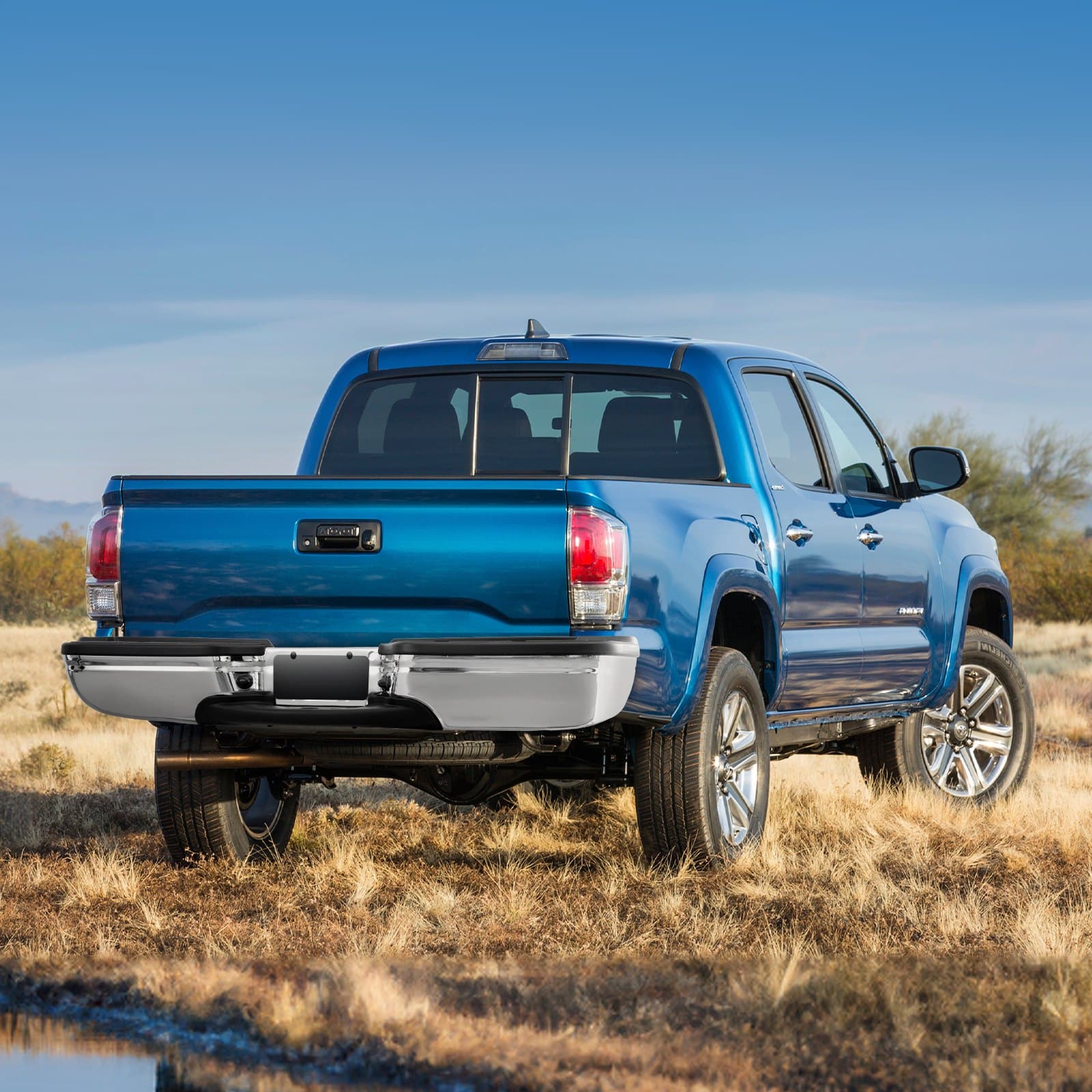 Chrome Steel Rear Step Bumper for Ford F250/F350 Super Duty 1999–2007, with Step Pad & Plate Light, FO1101141 - Зображення 8