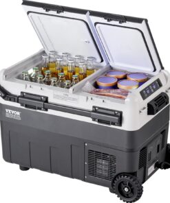 VEVOR 50л портативный автохолодильник-морозильник с двумя зонами, 12В компрессор, -20°C до 20°C, для авто, кемпинга, дома