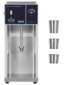 VEVOR 400W Ice Cream Blender Mixer, 4200RPM, Stepless Speed, 304 Stainless Steel, 3 Cup Sizes, for Ice Cream & Milkshakes