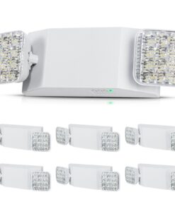 VEVOR 6x 3W LED avārijas izejas gaismas, 180 min baterija, regulējamas galvas, sienas/griestu stiprinājums komerciālai lietošanai