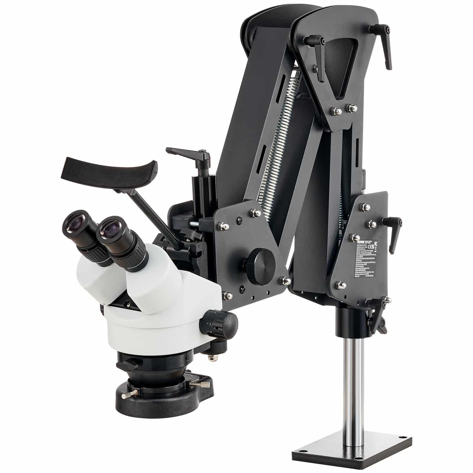 VEVOR 7X-45X Jewelry Microscope with Spring Bracket, LED Ring Light, USB, 360° Ball Vise, Adjustable Stand, for Jewelry Inlay - Зображення 11