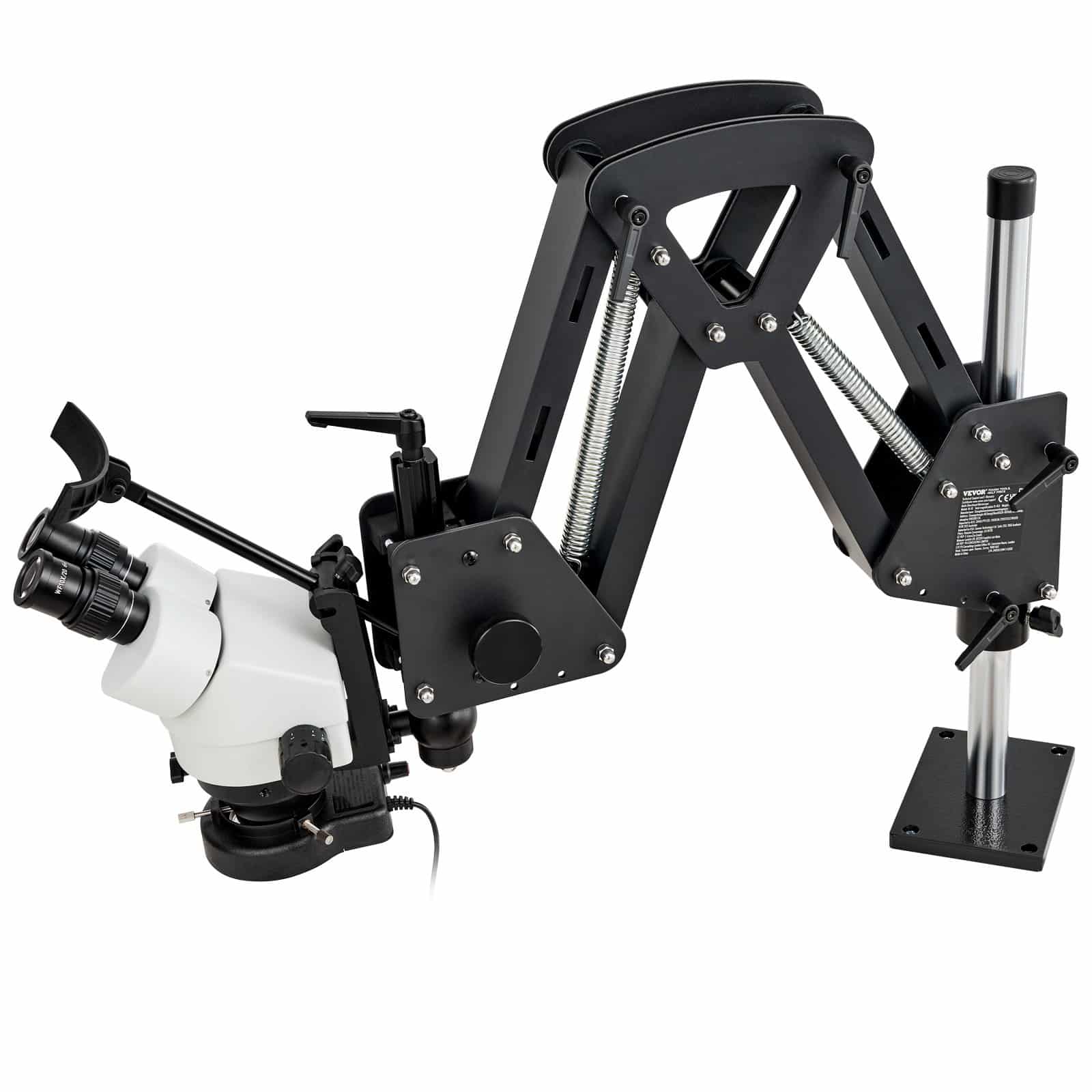 VEVOR 7X-45X Jewelry Microscope with Spring Bracket, LED Ring Light, USB, 360° Ball Vise, Adjustable Stand, for Jewelry Inlay - Зображення 12