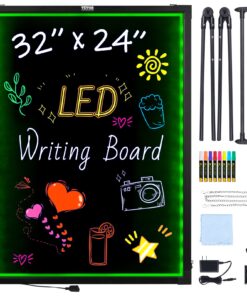 VEVOR 81,3x61 cm LED sõnumitahvel puldiga, 16 värvi, 5 heledustaset, karastatud klaas, kustutatav neoontahvel