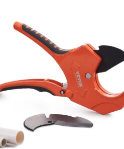 VEVOR Труборез с храповым механизмом для ПВХ 0–63 мм с лезвием SK5 и запасным, сверхмощный инструмент для ПВХ, ХПВХ, PEX, PE, резиновых шлангов