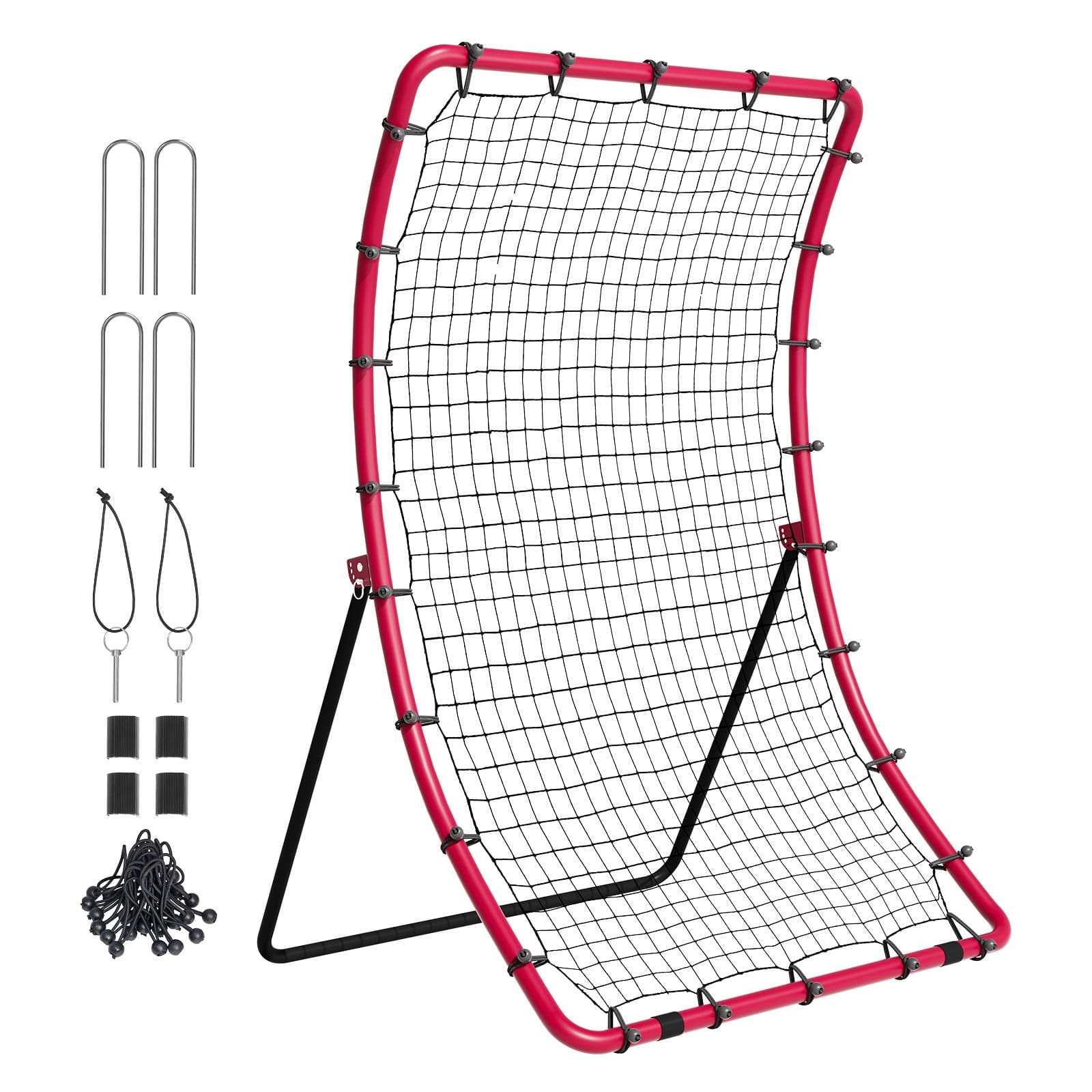 VEVOR 122 x 167 cm Baseball & Softball Rebounder Net with Adjustable Angles, Pitchback Trainer with Target for Fielding Practice