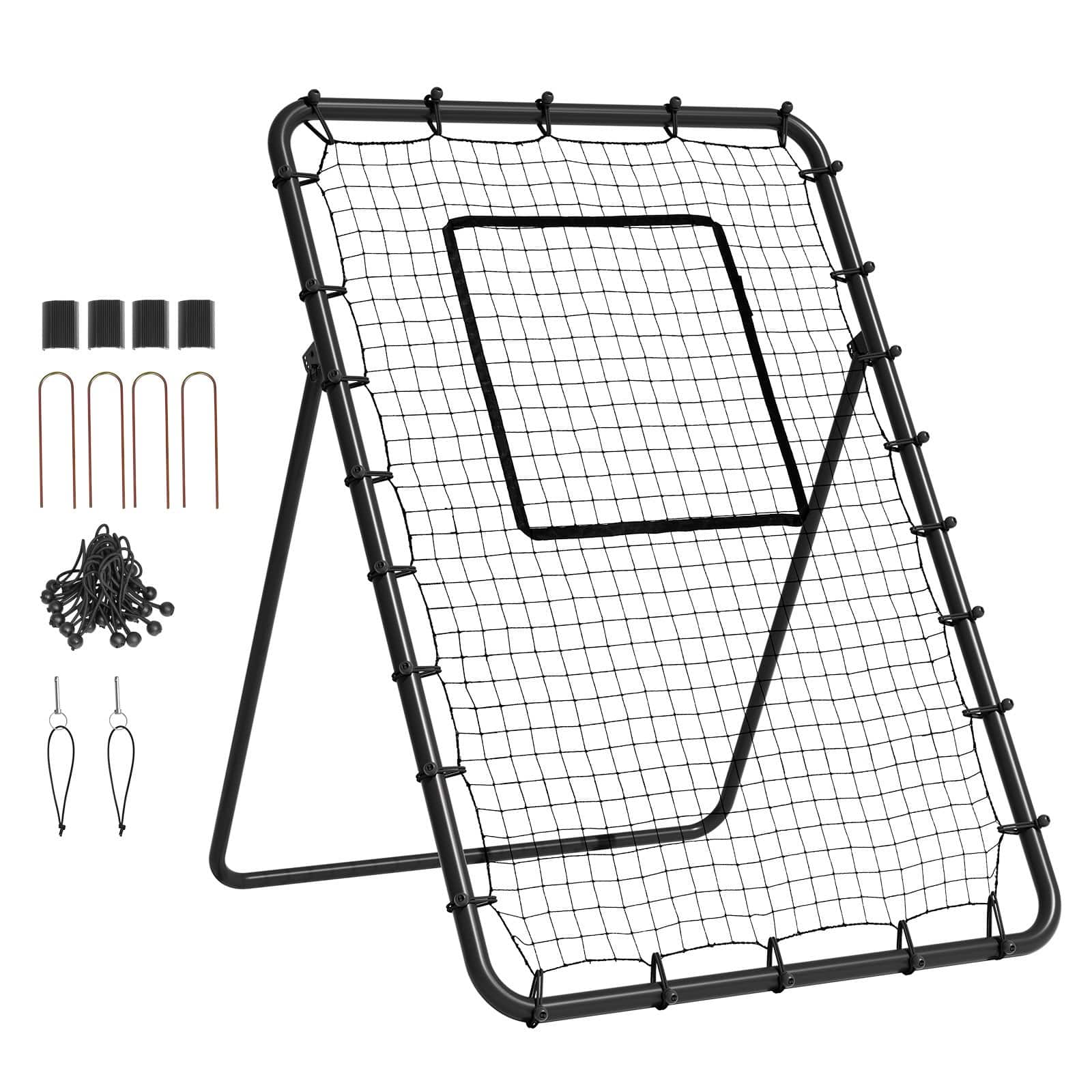 VEVOR 122x183cm Baseball & Softball Rebound Net with 5 Angles, Pitch Return Trainer with Target for Throwing Practice