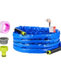 VEVOR 7.6m Heated Drinking Water Hose for RVs -40°C, Self-Regulating, BPA-Free, 5/8" ID, Quick-Connect, Corrugated Cover