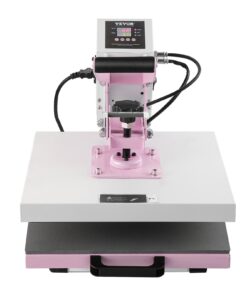 Термопресс VEVOR 38x38 см розовый с выдвижным лотком и цифровым управлением для футболок и DIY-переносов