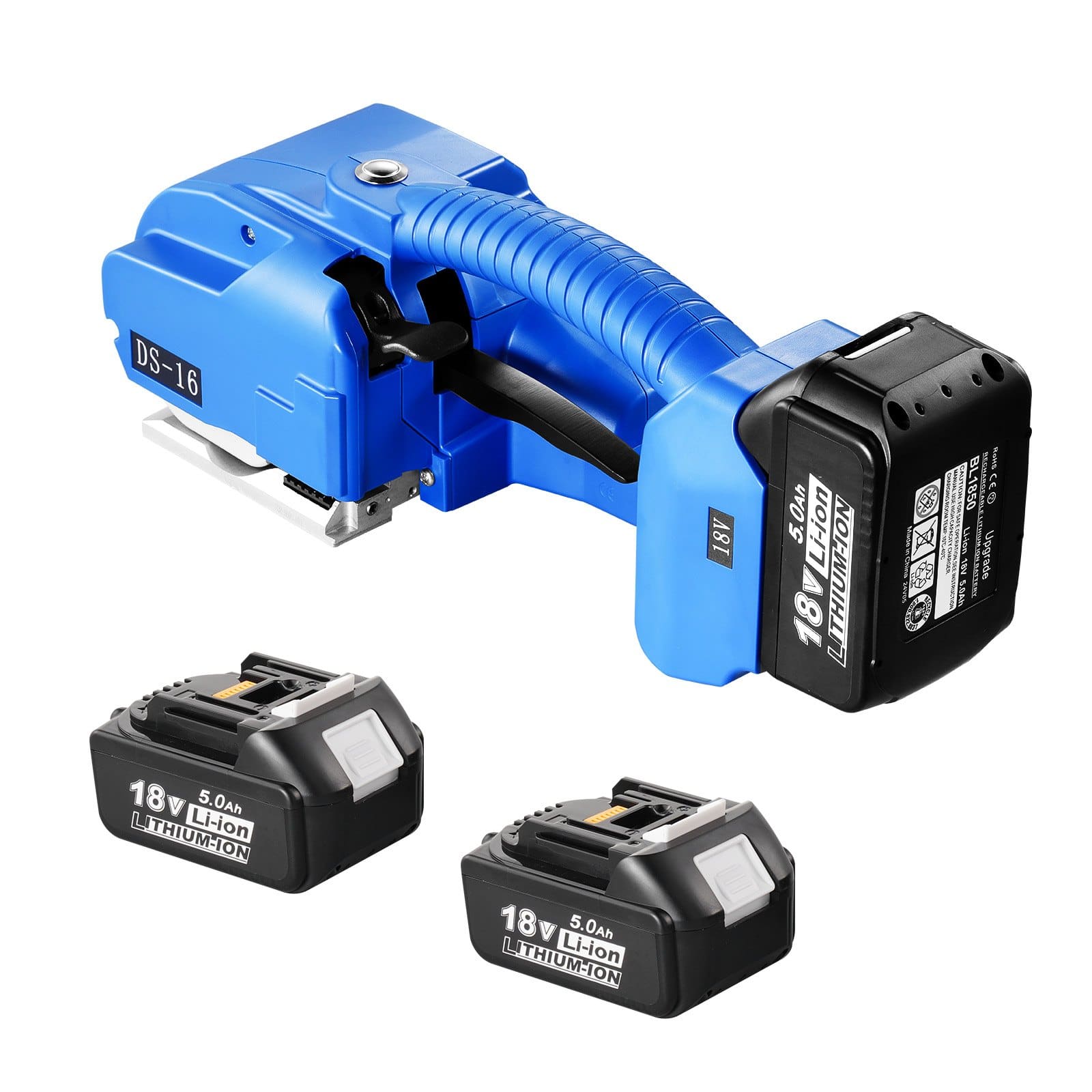 VEVOR Elektriskais Lentes Iesaiņošanas Rīks 9–16 mm PP/PET Lentēm, 3200N Spriegums, 2x 5000mAh Akumulatori