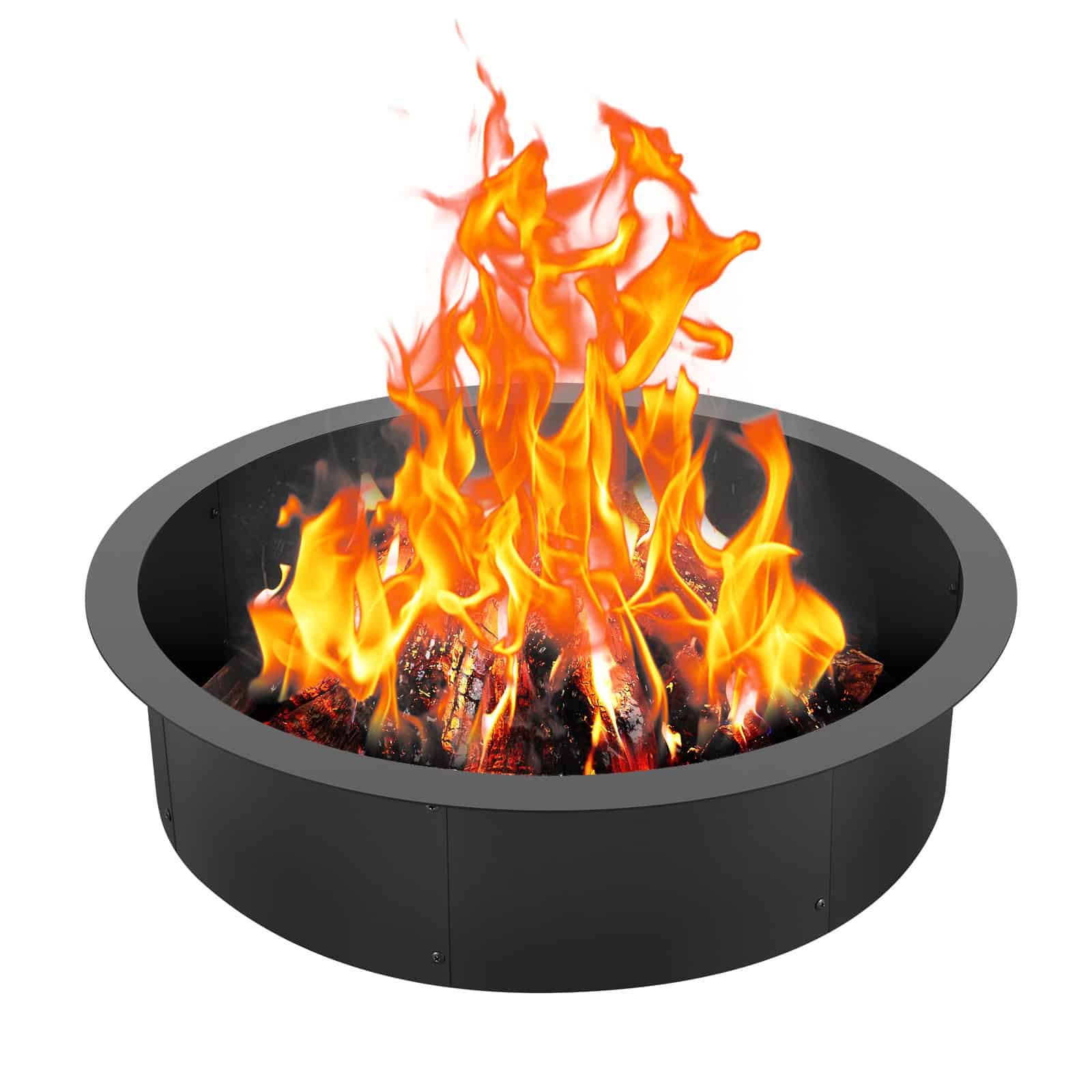 Кольцо VEVOR Fire Pit Ring 89 см наружный/79 см внутренний диаметр, высота 22 см, вставка из углеродистой стали для наружных костров и кемпинга