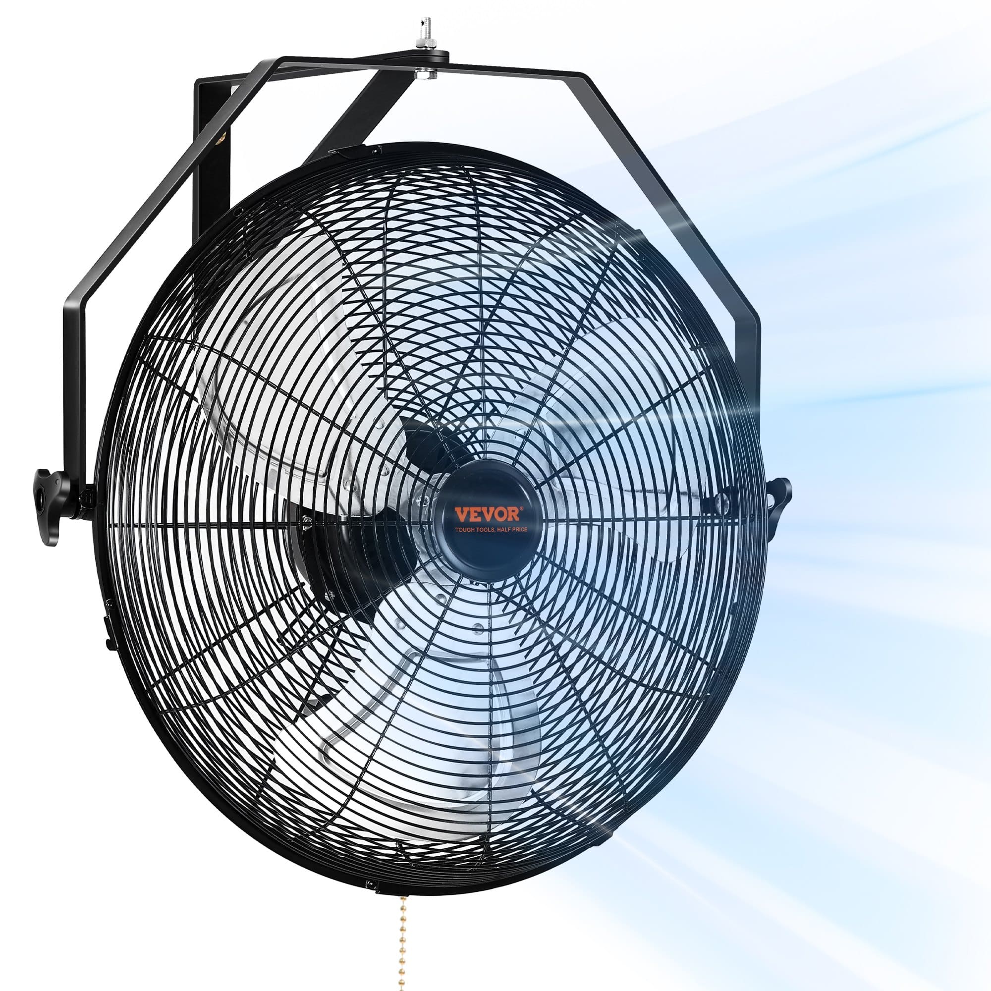 VEVOR 57 cm IP44 Waterproof Wall Fan, 3-Speed, 4150 CFM, Quiet 90W Motor for Patio, Workshop, Greenhouse, Indoor/Outdoor Use