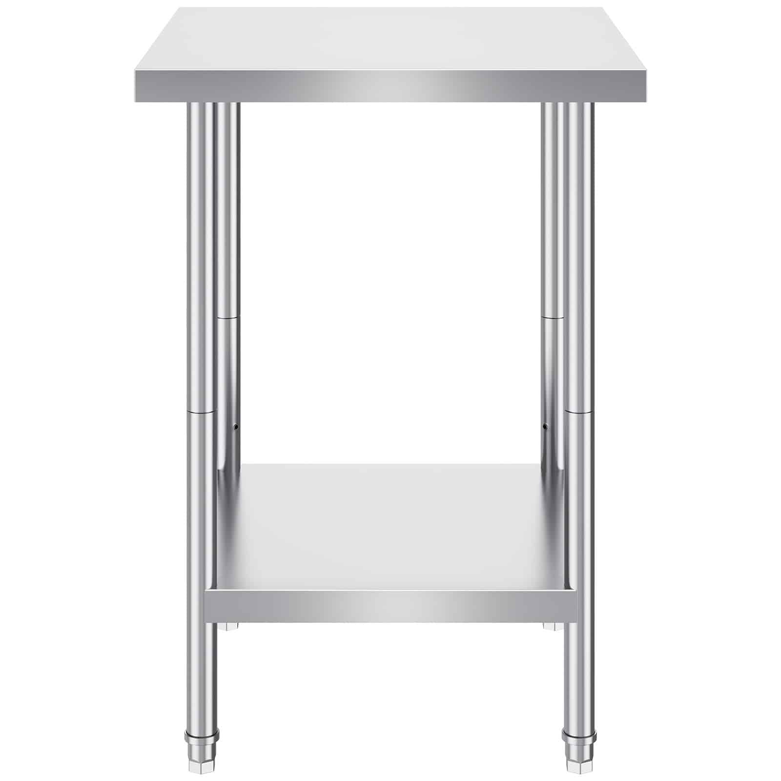 VEVOR Stainless Steel Work Table 61x61x86 cm, Heavy-Duty Commercial Prep Table with 3 Adjustable Shelves for Kitchen & Garage - Pilt 11