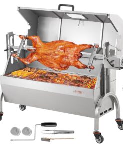 VEVOR roostevabast terasest rotisserie BBQ grill 52W mootoriga, 89,8kg kandevõime sealiha, lambaliha, kana röstimiseks