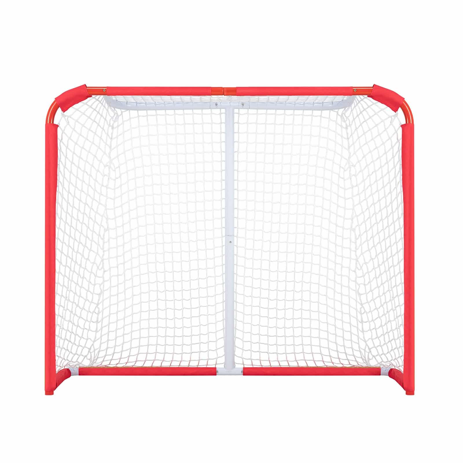 VEVOR Youth Steel Street Hockey Goal Set with Net, Portable 137x112 cm Indoor/Outdoor, Durable & Easy to Assemble, White/Red – Paveikslėlis 9