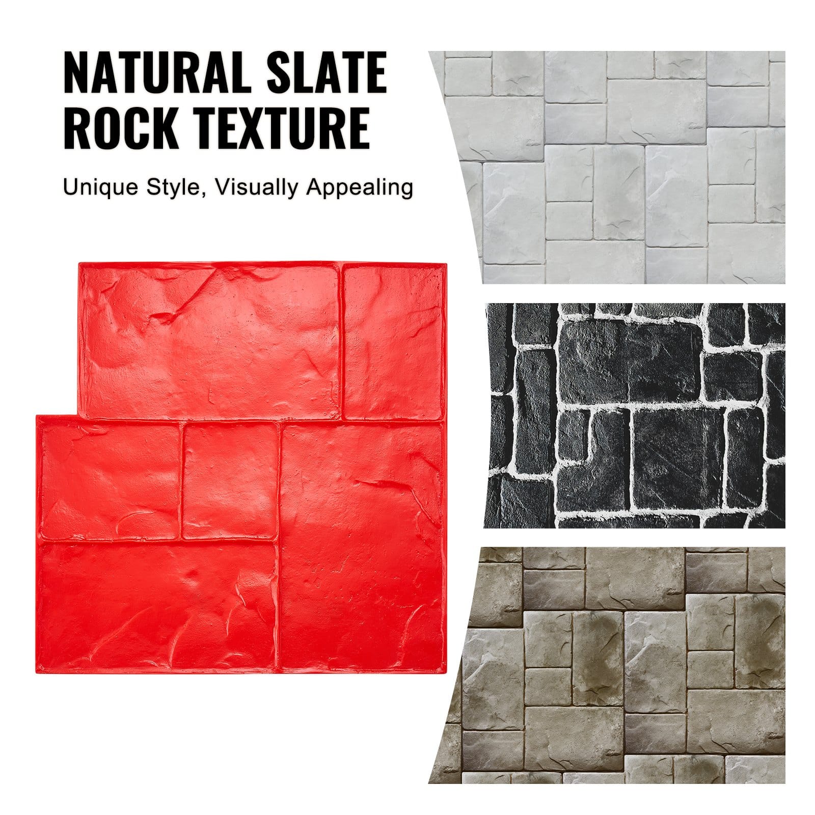 VEVOR Concrete Stamp Mat 59x59 cm Polyurethane Texturing Skin Mold with Wood Texture for Floors, Patios, Walls — изображение 3