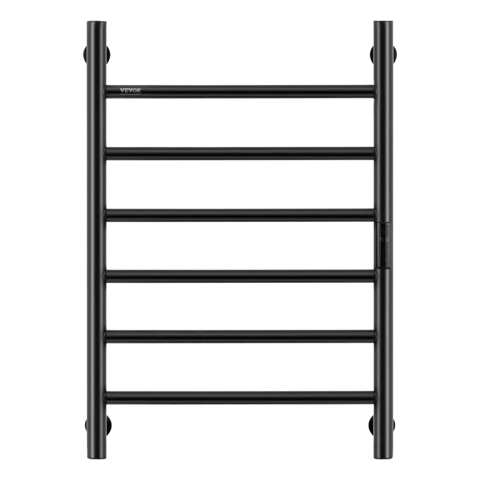 VEVOR Wall Mounted Heated Towel Rack, 6 Bars, Adjustable Temp, Timer & LED, IPX5 Waterproof, 55°C Rapid Heat, Black – Paveikslėlis 11