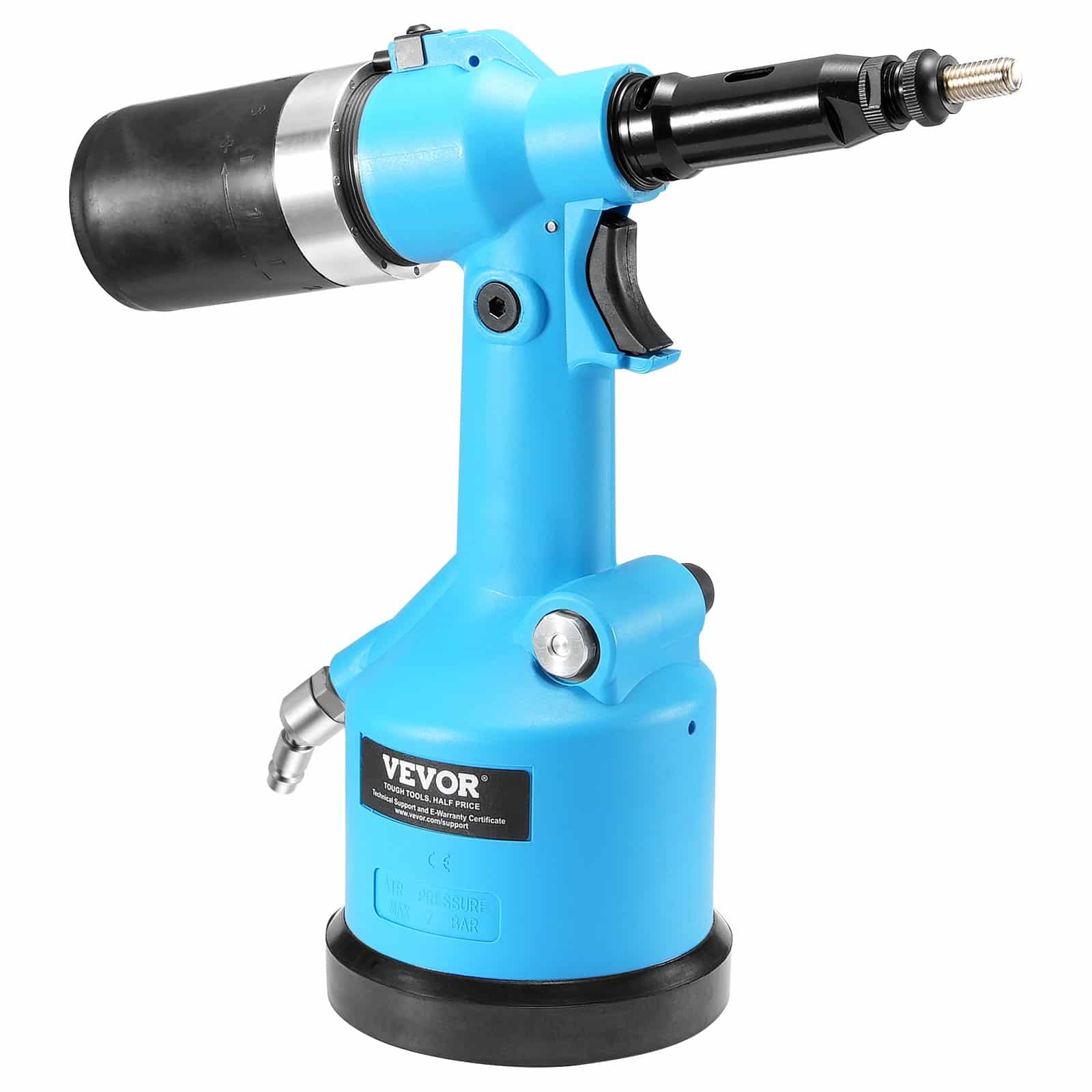 VEVOR Pneumatic Air Riveter Kit, 25KN Pull Force, 13 Nosepieces, Heavy Duty Hydraulic Rivet Gun for M3–M12 & SAE Sizes – Paveikslėlis 11