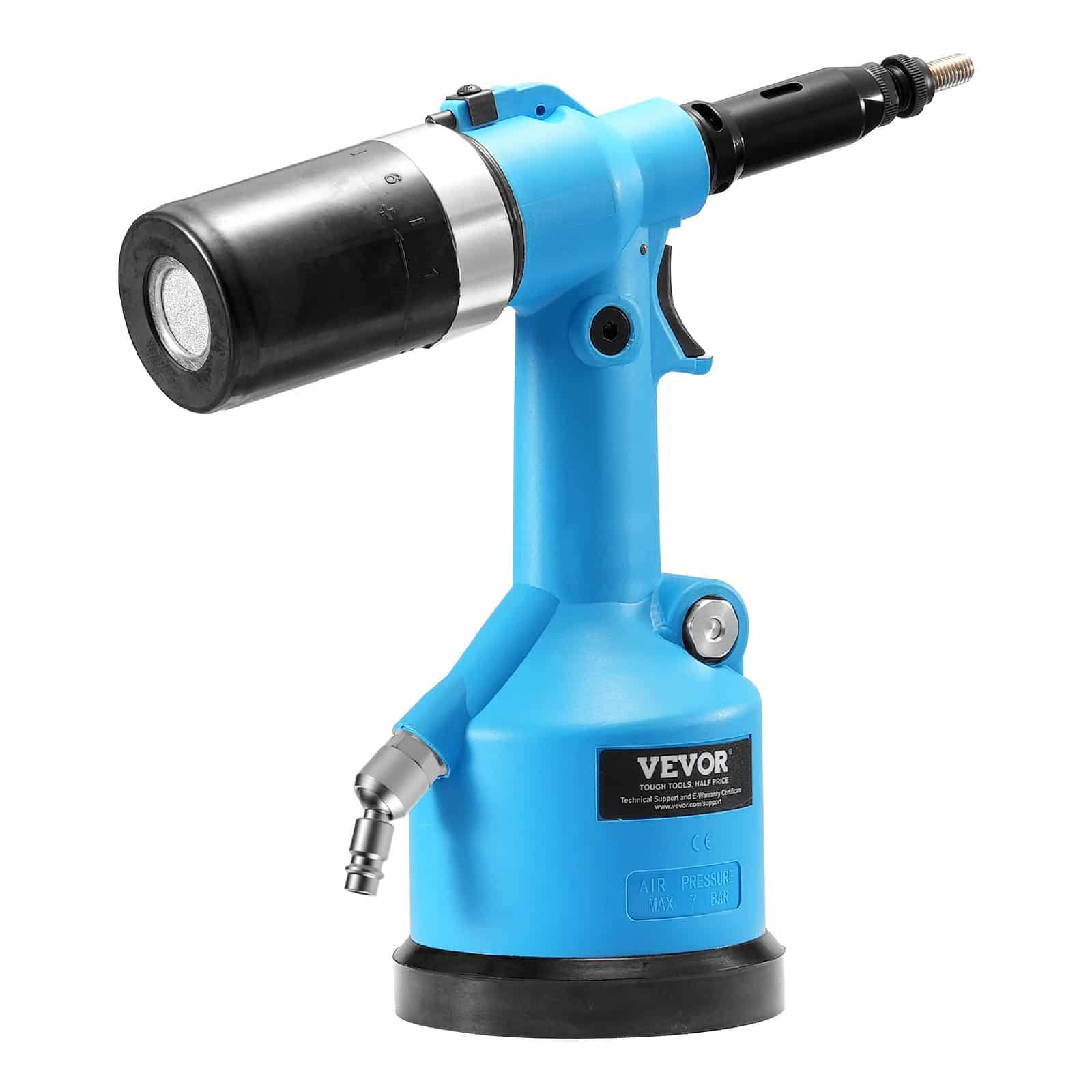 VEVOR Pneumatic Air Riveter Kit, 25KN Pull Force, 13 Nosepieces, Heavy Duty Hydraulic Rivet Gun for M3–M12 & SAE Sizes – Paveikslėlis 12
