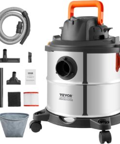 VEVOR 20L Wet/Dry Vacuum Cleaner, 6HP Stainless Steel Shop Vac with Blower, Filters & Attachments for Home & Workshop Cleaning