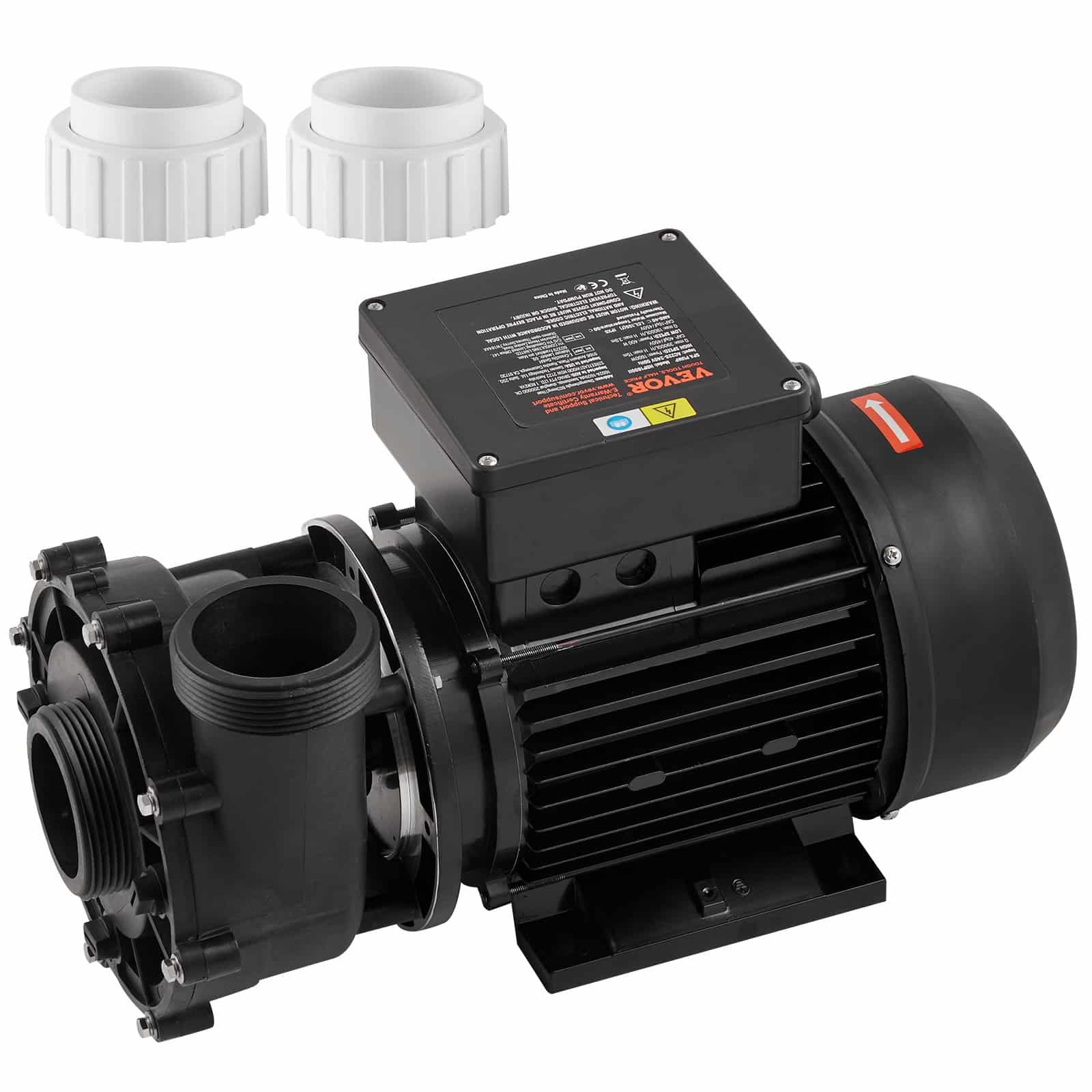 VEVOR 2-Speed 1100W SPA Pump for Hot Tubs, 48-Frame Motor, 35 m³/h High & 14 m³/h Low Flow, 2" Port, TÜV Certified